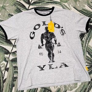 YoungLA Golds Gym Ringer Tee Mens Size XL NEW Gray